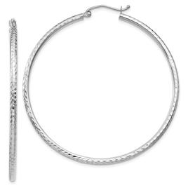 Gold Classics(tm) 14kt. White Gold 50mm Tube Hoop Earrings