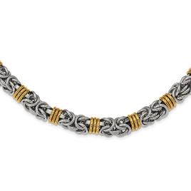 Mens Gentlemen's Classics(tm) Yellow IP-Plated Steel Necklace