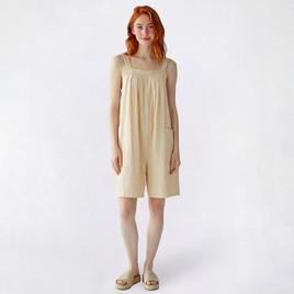 Juniors Hunter & Brown Linen Blend Sack Romper with Pockets