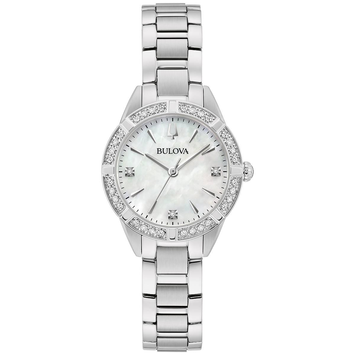Womens Bulova Sutton White Dial Bracelet Watch - 96R253