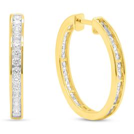 Nova Star® 1/2ctw. Lab Grown Diamond Yellow Gold Hoop Earrings