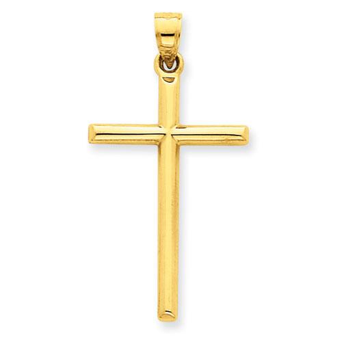 Unisex Gold Classics(tm) 14kt. Yellow Gold Polished Hollow Cross