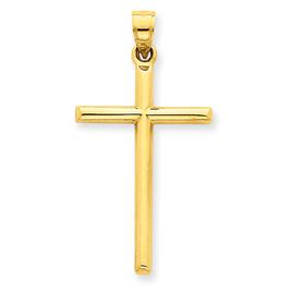 Unisex Gold Classics(tm) 14kt. Yellow Gold Polished Hollow Cross