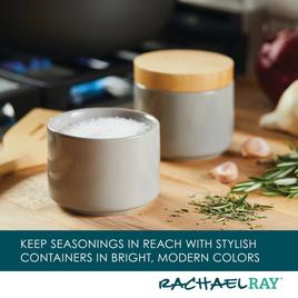 Rachael Ray 2pc. Ceramic Stacking Spice Box Set w/Lid-Grey