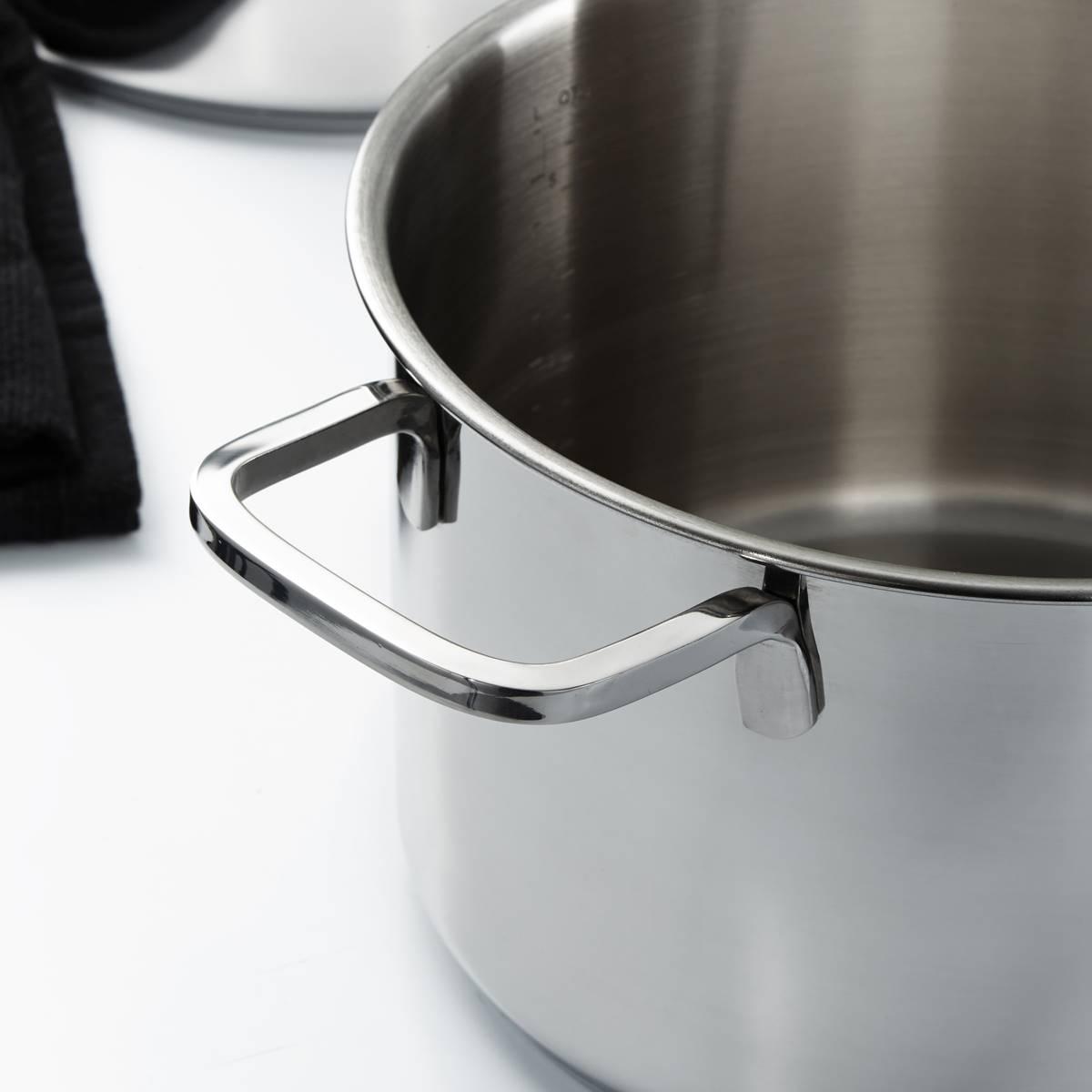 BergHOFF Helix Stainless Steel 10in. Stockpot w/ Glass Lid