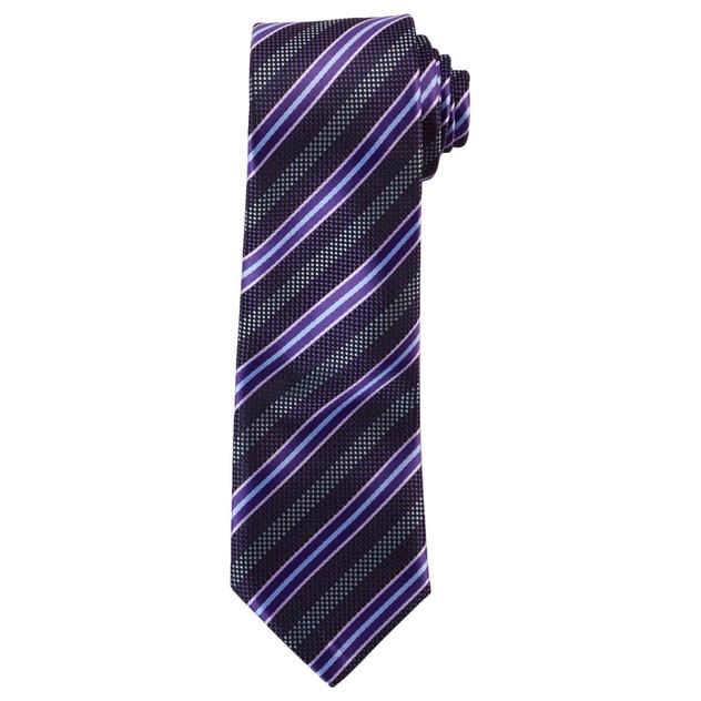 Boys Bill Blass Striped Tie - Purple