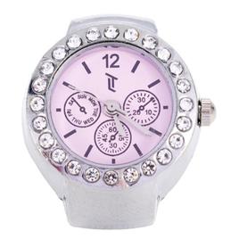 Womens Silver-Tone Pink Chronograph Dial Ring Watch - RWCHRBV-01