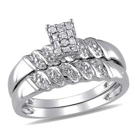 Loveblooms(tm) 1/10ctw. Round Diamond Bridal Ring Set