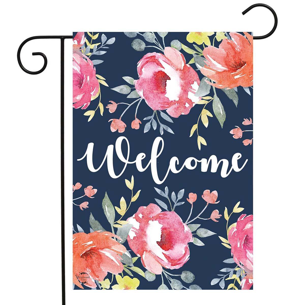 Briarwood Lane Watercolor Floral Garden Flag