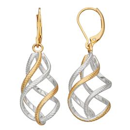 Napier Metal Ears Two-Tone Twisted Linear Clip Earrings