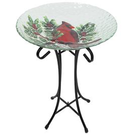 Northlight Seasonal 21in. Cardinal and Pine Cone Bird Bath