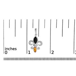 Haus of Brilliance Onyx & Citrine Fleur de Lis Dangle Earrings