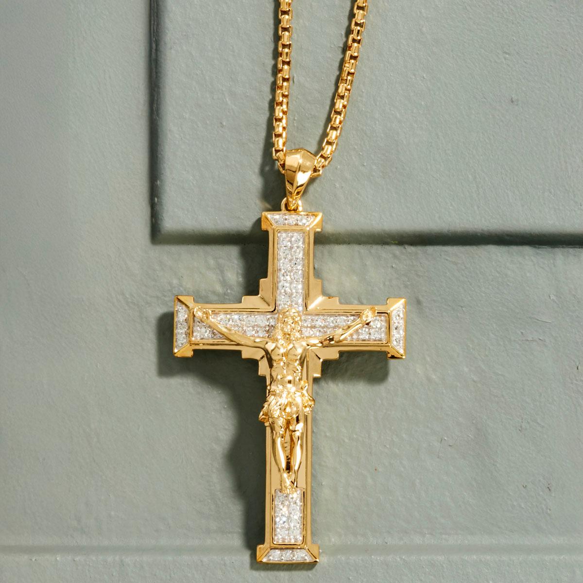 Mens Nova Star(R) Forged 1/2ctw. Lab Grown Diamond Cross Pendant