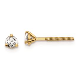 Pure Fire 14kt. Gold 1/5ctw. Lab Grown Diamond Screwback Earrings
