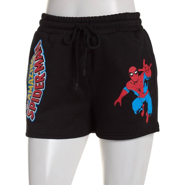 Juniors Spider-Man Fleece Boyfriend Shorts