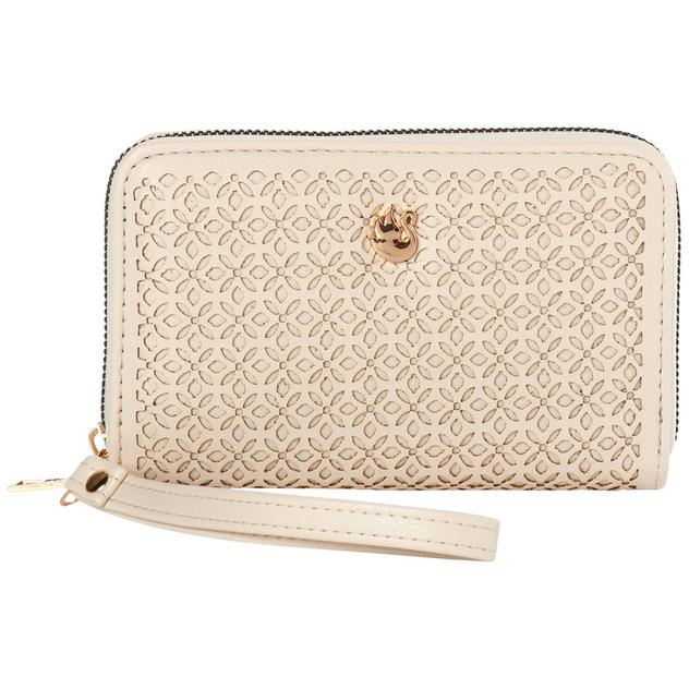 Gloria Vanderbilt Laser-Cut Zip-Around Wristlet
