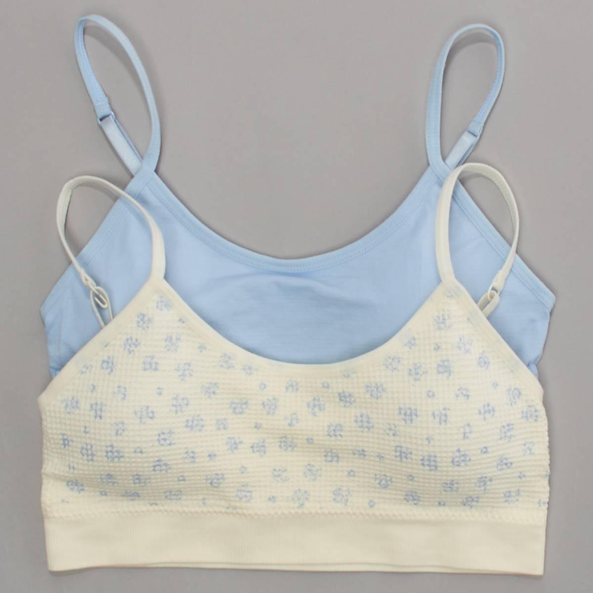 Girls (7-14) Lala(R) Gina 2pk. Floral Waffle/Solid Bralettes