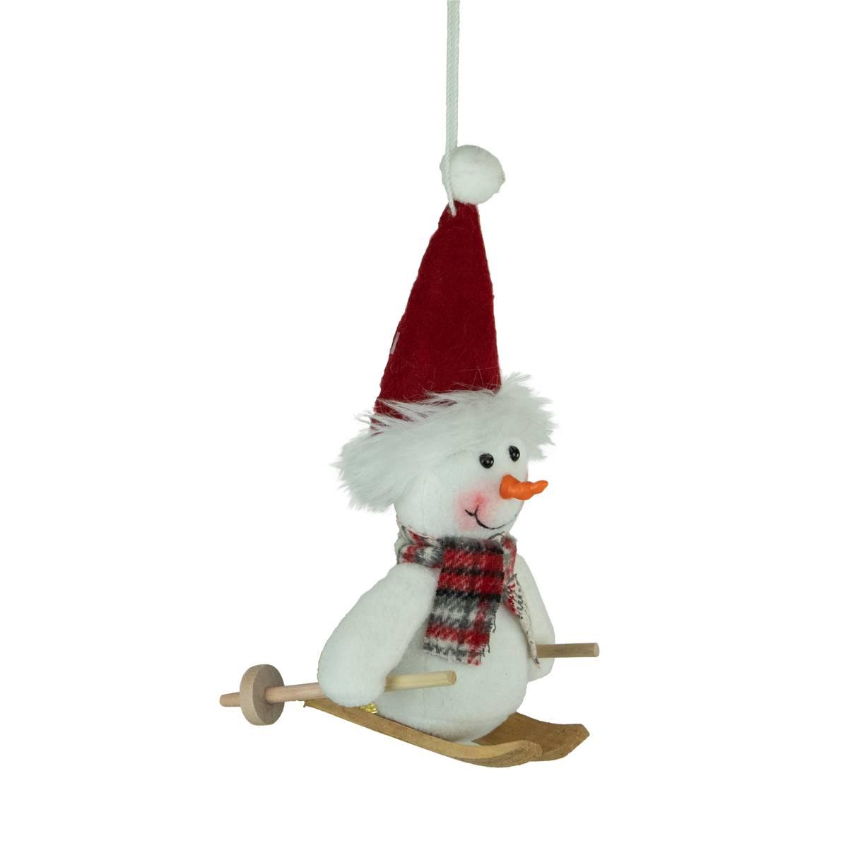 Northlight Seasonal 9.5in. Skiing Snowman Christmas Ornament