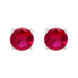 Marsala 6mm Round Lab Created Ruby Stud Earrings