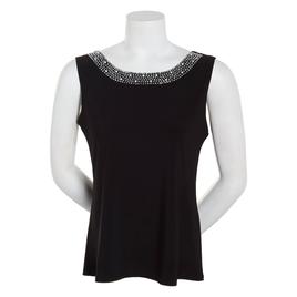 Womens MSK Sleeveless Farage Bead Trim Neck Top
