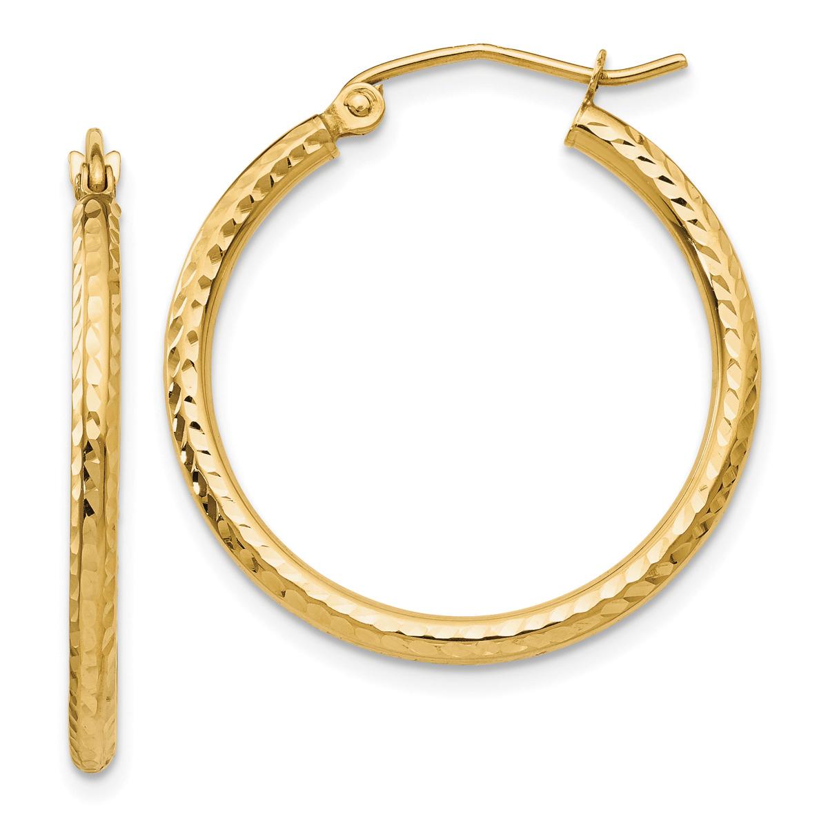 Gold Classics(tm) 14kt. White Gold 25mm Tube Hoop Earrings