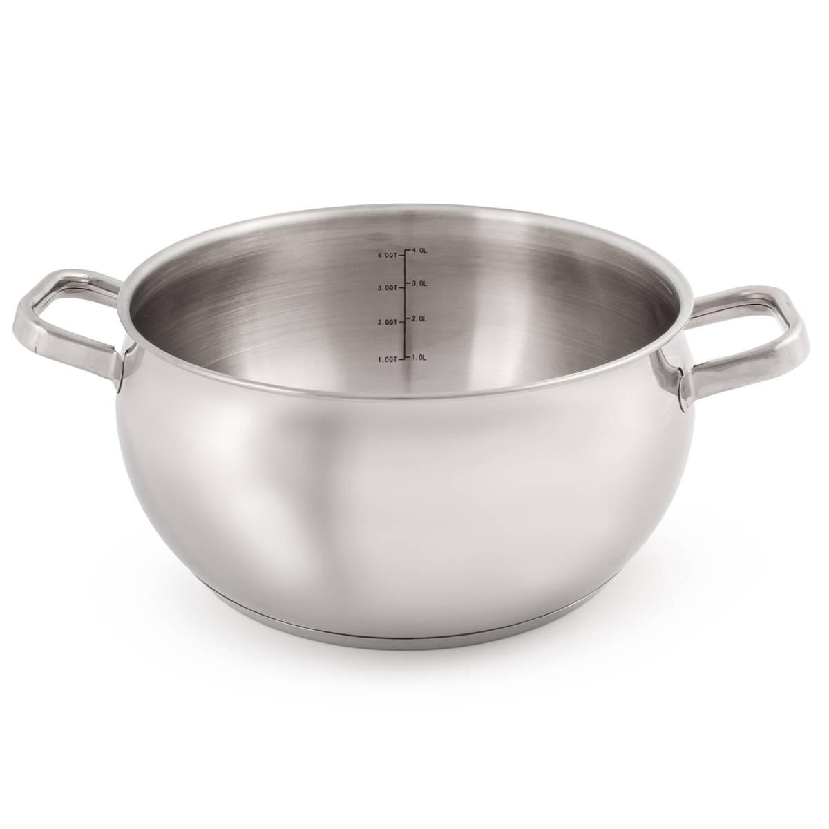 BergHOFF Belly Shape 18/10 Stainless Steel Stockpot w/ Glass Lid