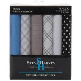 Mens Steve Harvey 6 Pk Cotton Handkerchief