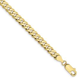 Mens Gold Classics(tm)10kt. 4.75mm 7in. Flat Beveled Chain Bracelet