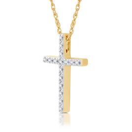 Nova Star® 1/10ctw. Two-Tone Lab Grown Diamond Cross Pendant