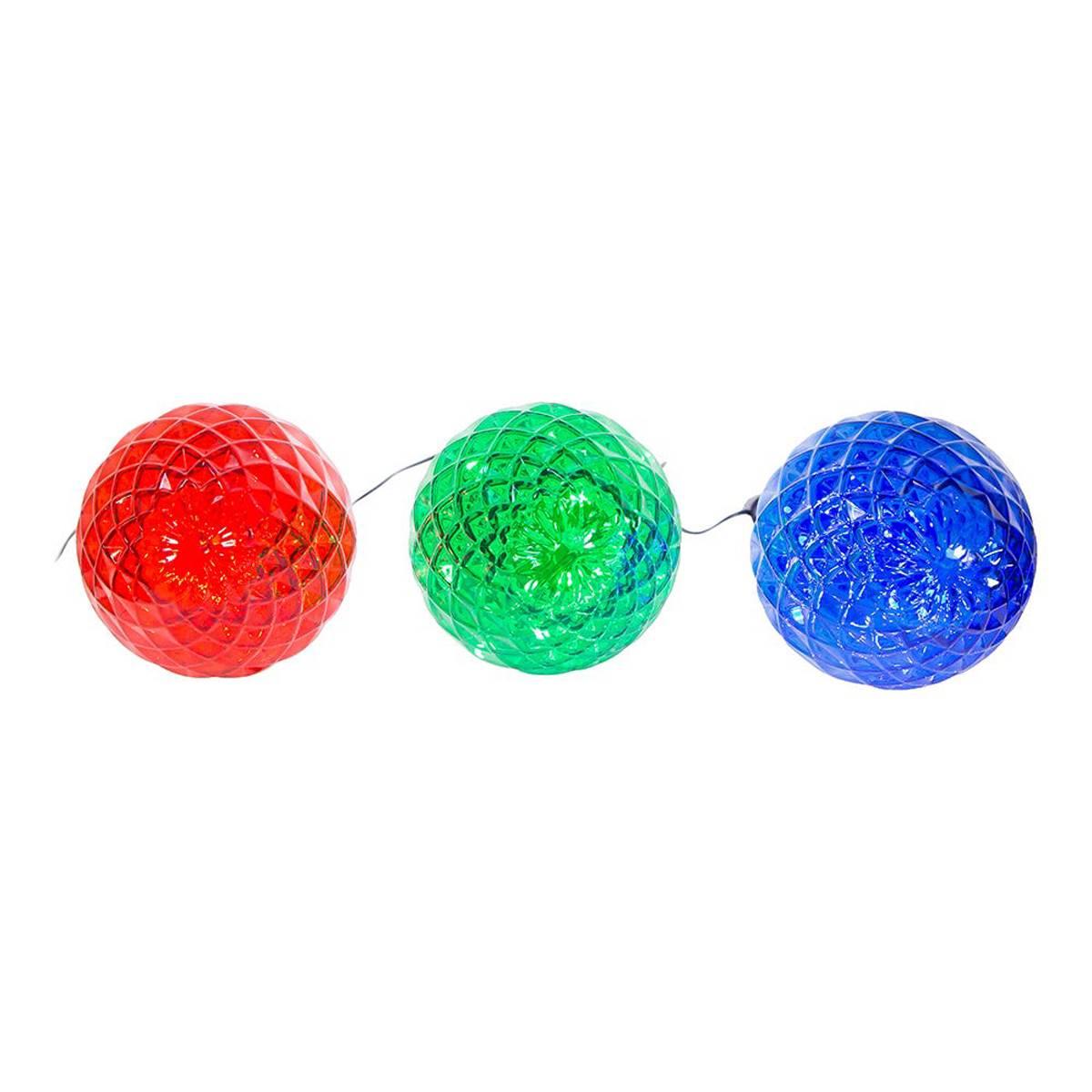 Kurt S. Adler 27.2in. LED Faceted C9 Yard Stakes - Set of 3