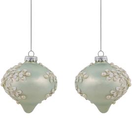 Northlight Seasonal Pastel Green Christmas Ornaments - Set of 2