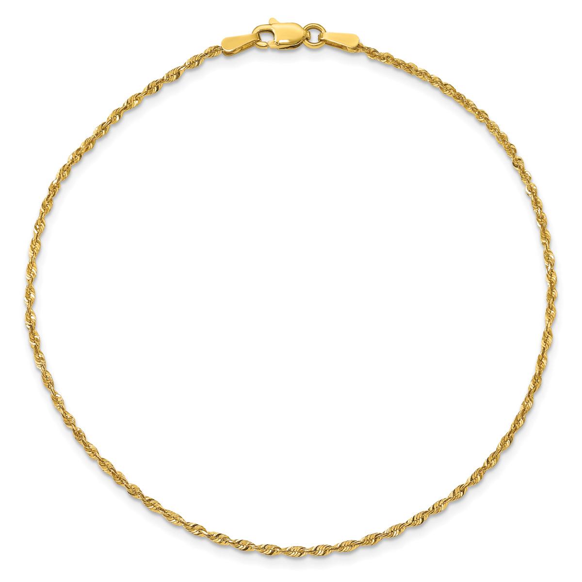 Gold Classics(tm) 1.5mm. Diamond Cut Extra-Light Rope Anklet
