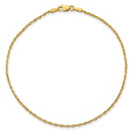 Gold Classics(tm) 1.5mm. Diamond Cut Extra-Light Rope Anklet