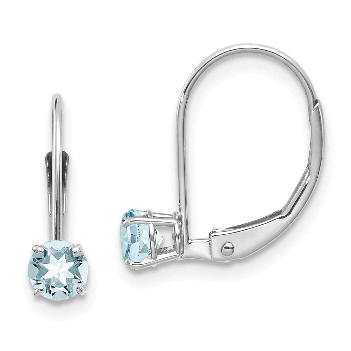 Gemstone Classics(tm) 14kt. White Gold Aquamarine Drop Earrings