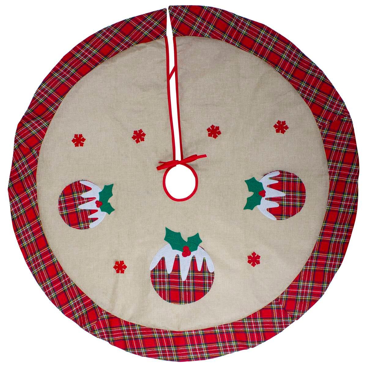 Northlight Seasonal 48in. Burlap Plaid Christmas Tree Skirt