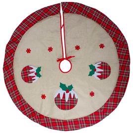 Northlight Seasonal 48in. Burlap Plaid Christmas Tree Skirt