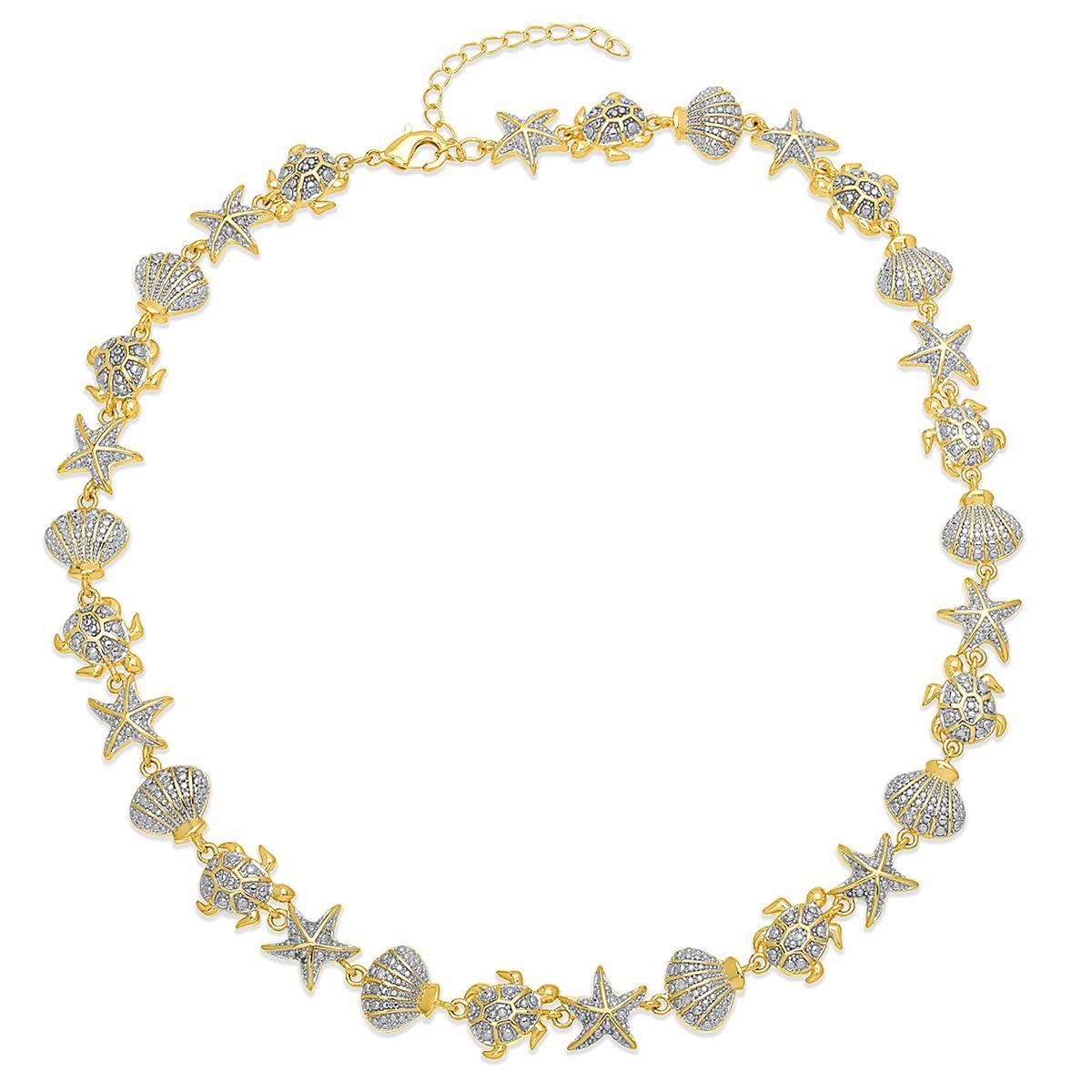 Gianni Argento 1/10ctw. Sealife Link Necklace