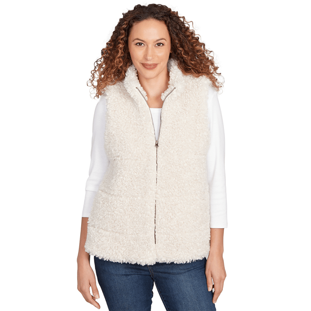 Womens Skye’s the Limit By Invitation Zip Up Faux Fur Vest
