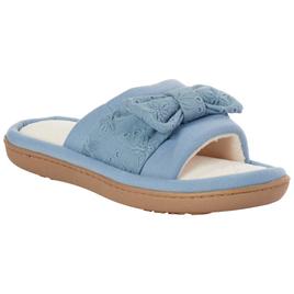Womens Isotoner Eyelet Bow Slide Slippers