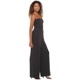 Juniors Madden Girl Lurex Knit Ruched V-Waist Tube Jumpsuit