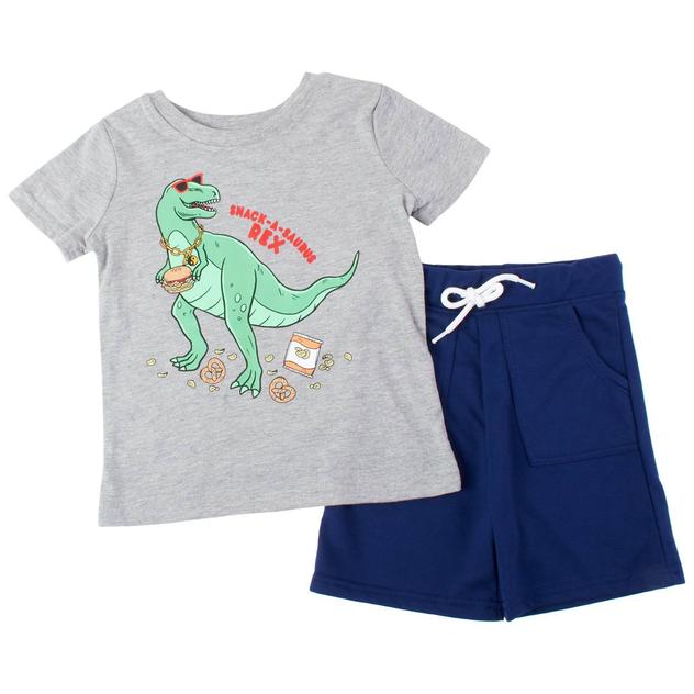 Boys (4-7) Tales & Stories Tee & Knit Shorts Set - Light Heather