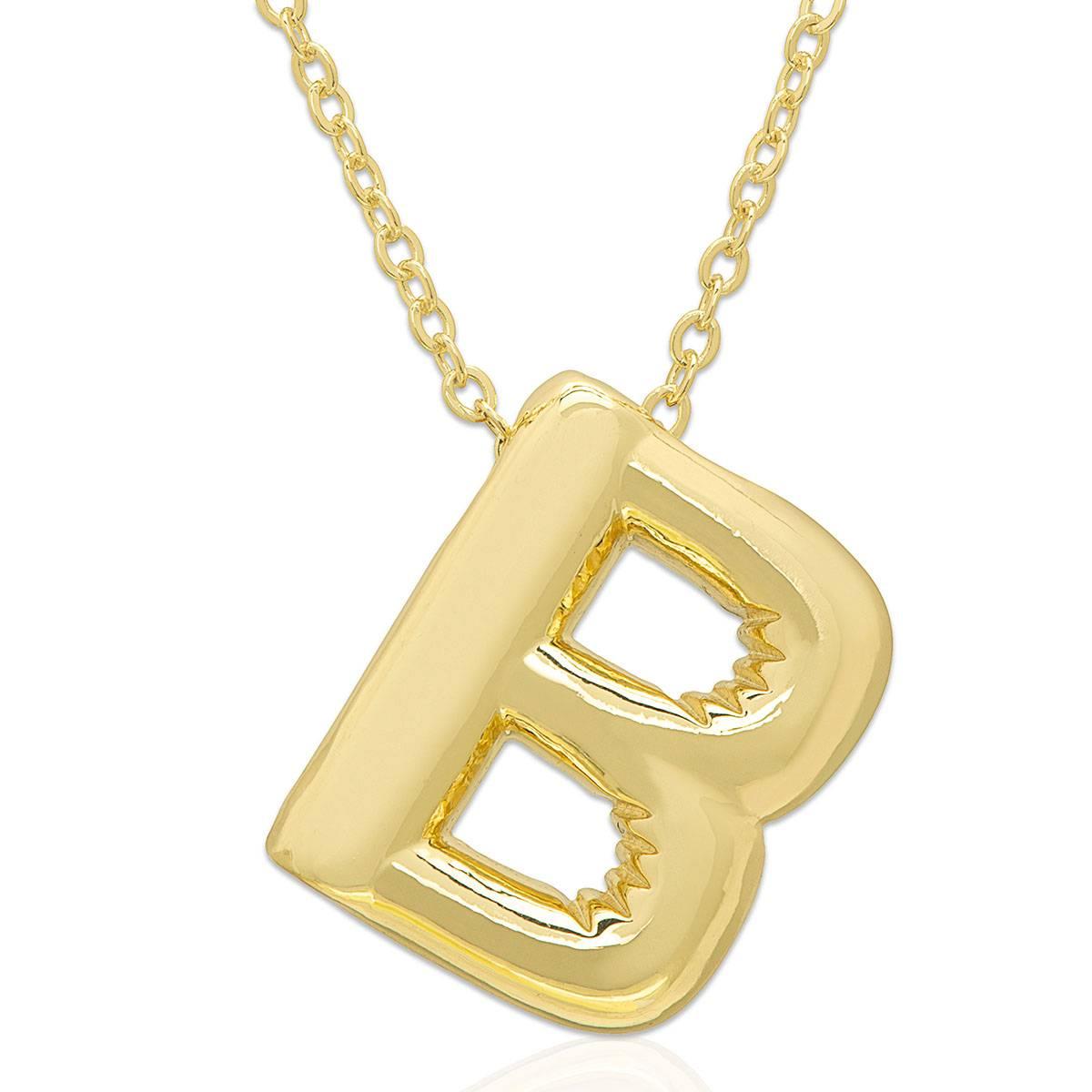 Plain Puff Initial B Pendant