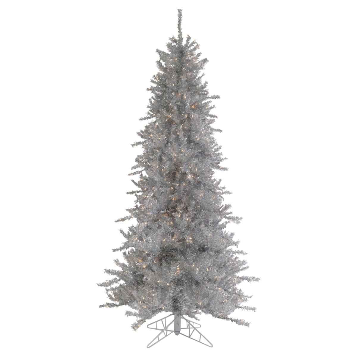 Northlight 7.5ft. Pre-Lit Slim Tinsel Pine Christmas Tree