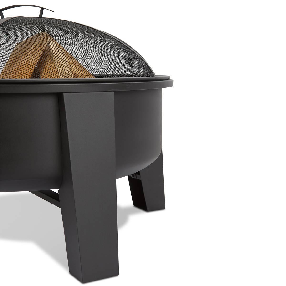 Real Flame Forsyth 35" Round Steel Wood Burning Fire Pit
