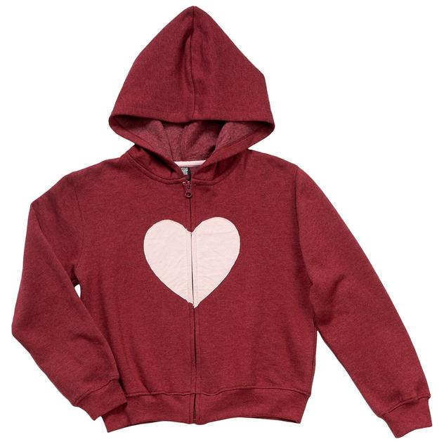 Girls (7-16) Star Ride® Heart Appliqué Hooded Jacket