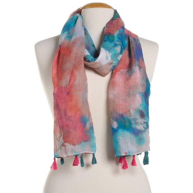 Womens Renshun Tie Dye Oblong Scarf