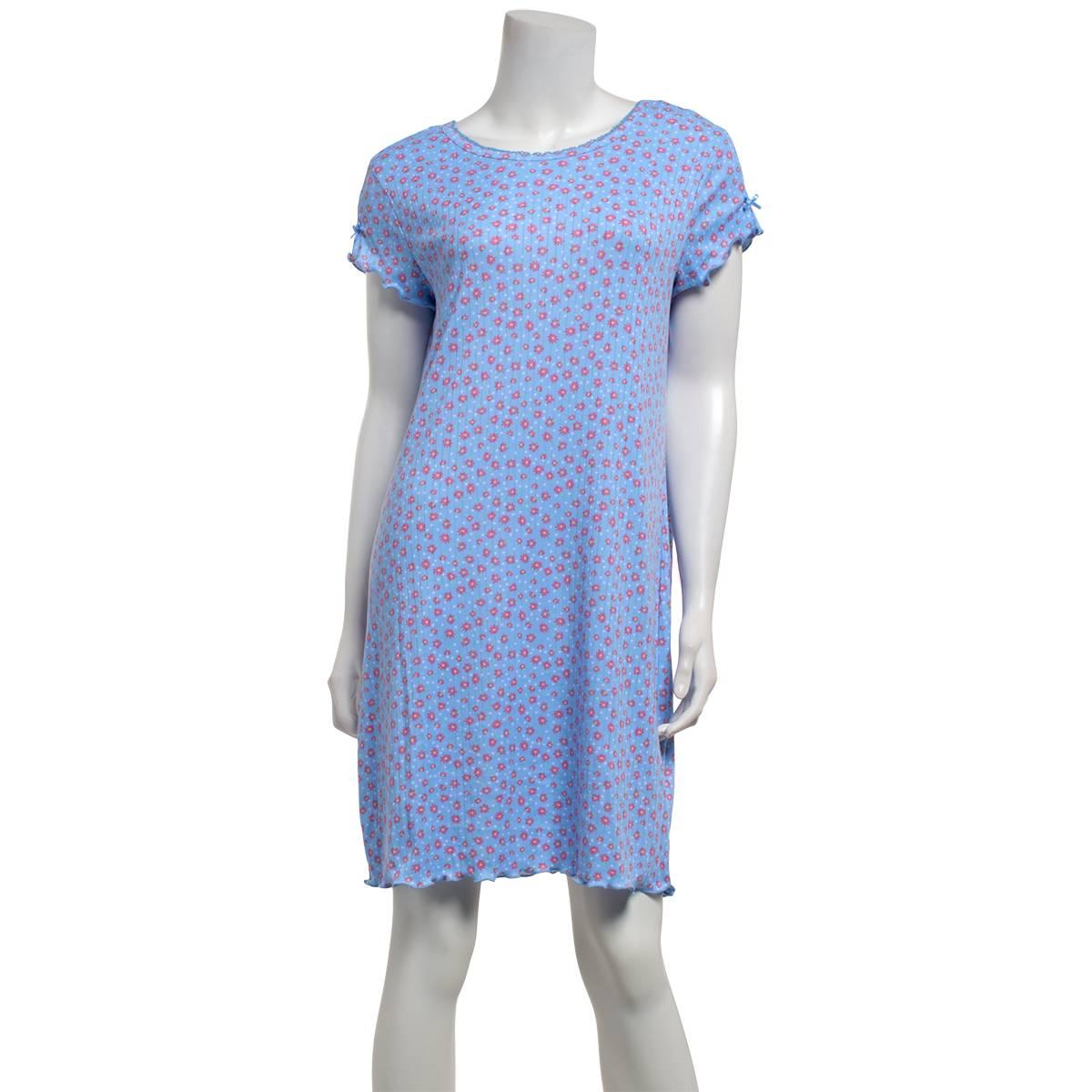 Womens Charmour Short Sleeve Daisy Scoop Neck Nightshirt