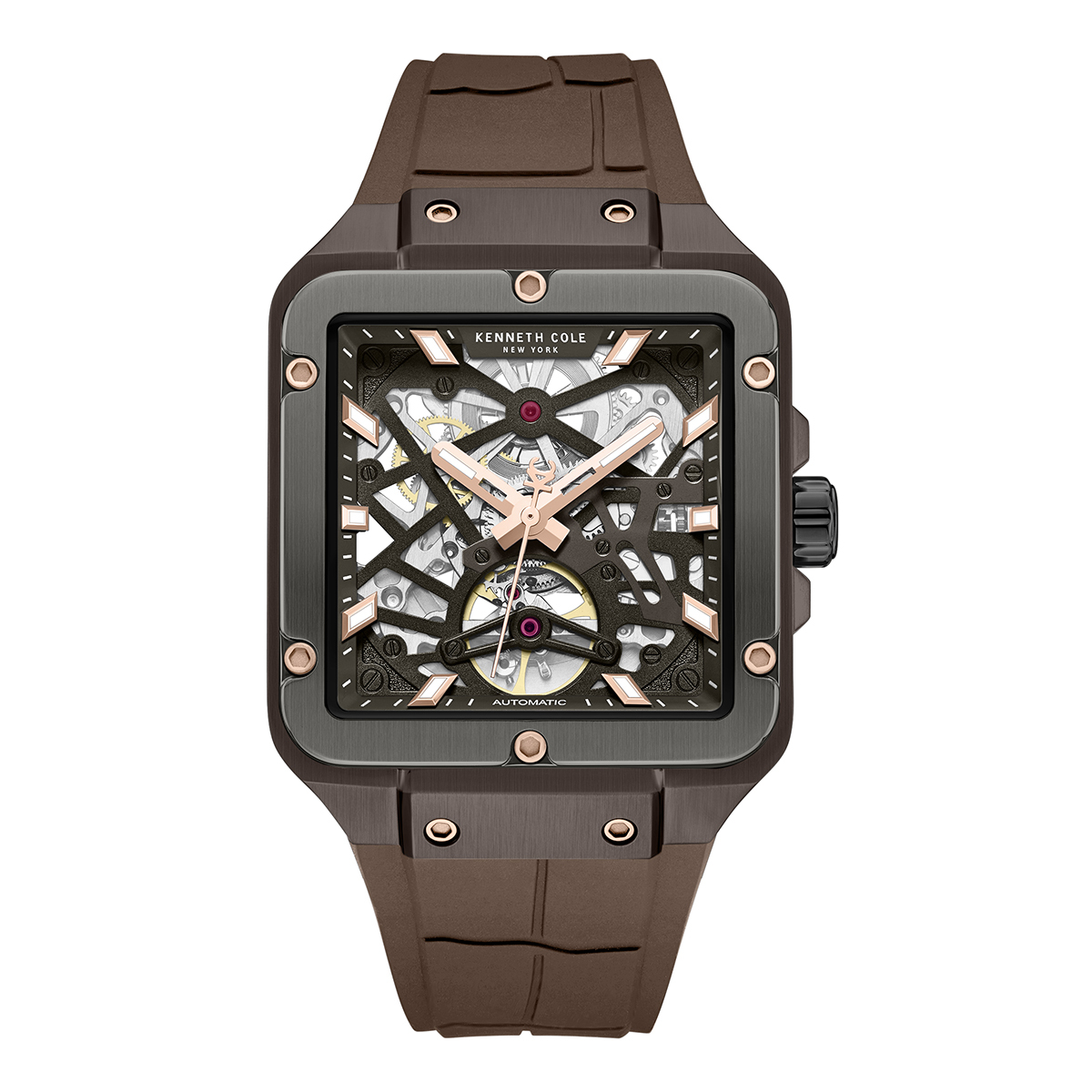 Mens Kenneth Cole New York(R) Automatic Brown Watch - KCWGZ0065402