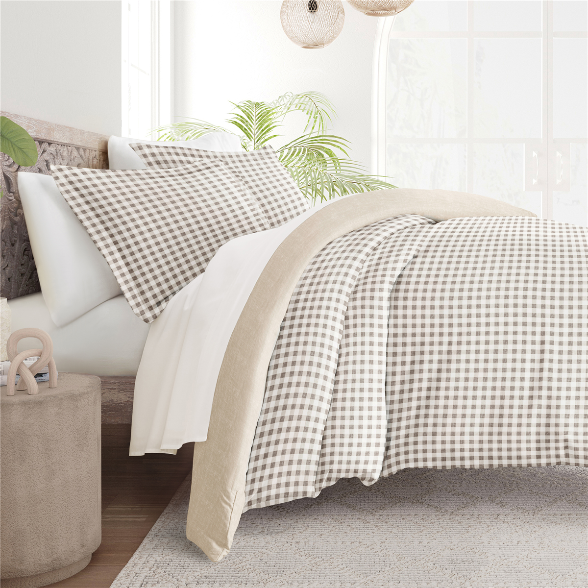 Soft Essentials Ultra Soft Gingham Reversible Duvet Cover Set