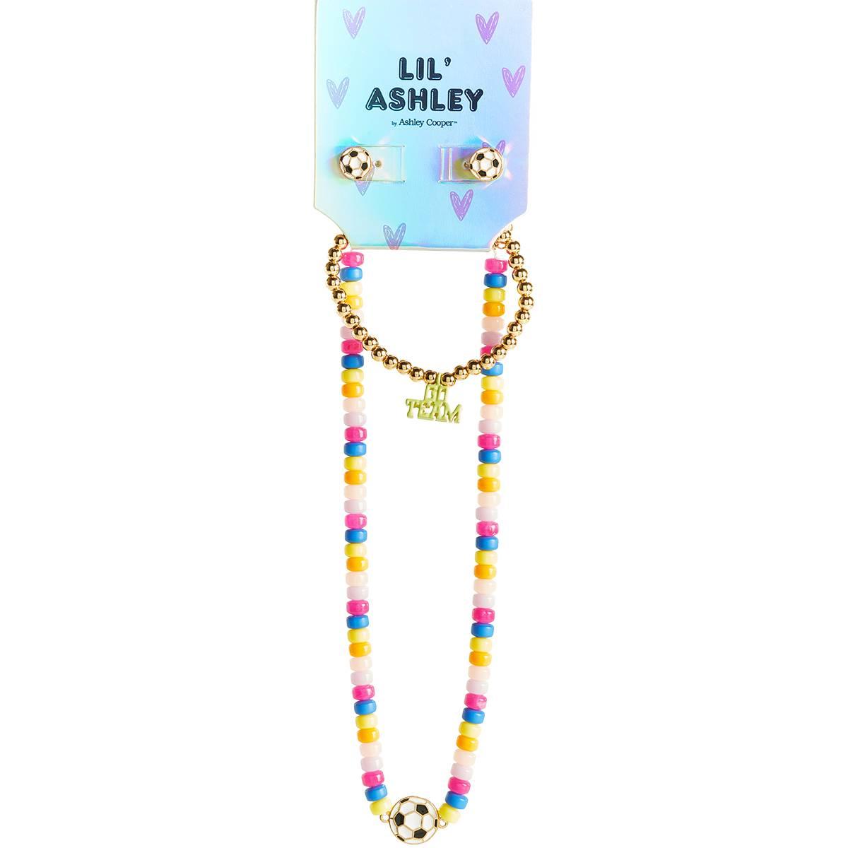 Kids Lil'' Ashley Multi-Color Bead & Soccer Ball Jewelry Set